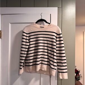 Quince Women’s Cashmere Striped Crewneck Sweater